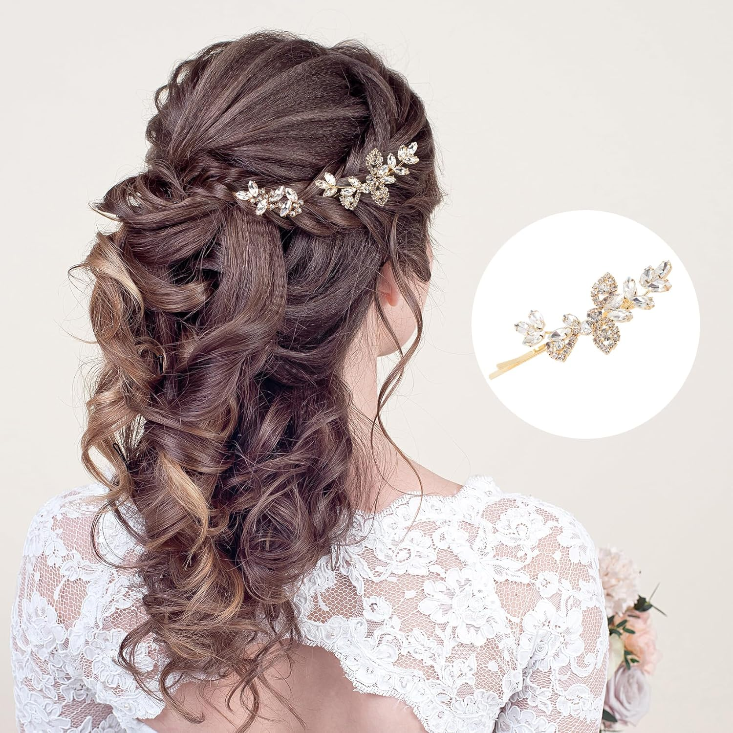 GlamourLeaf Rhinestone Hair Clips - Image 2