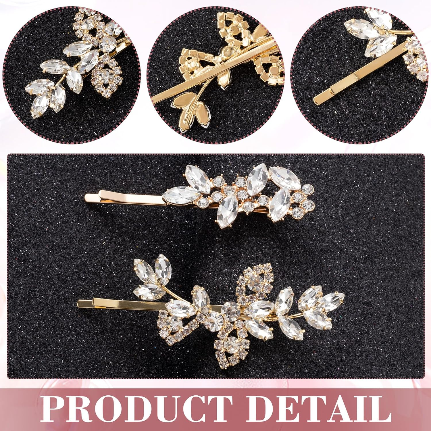 GlamourLeaf Rhinestone Hair Clips - Image 3