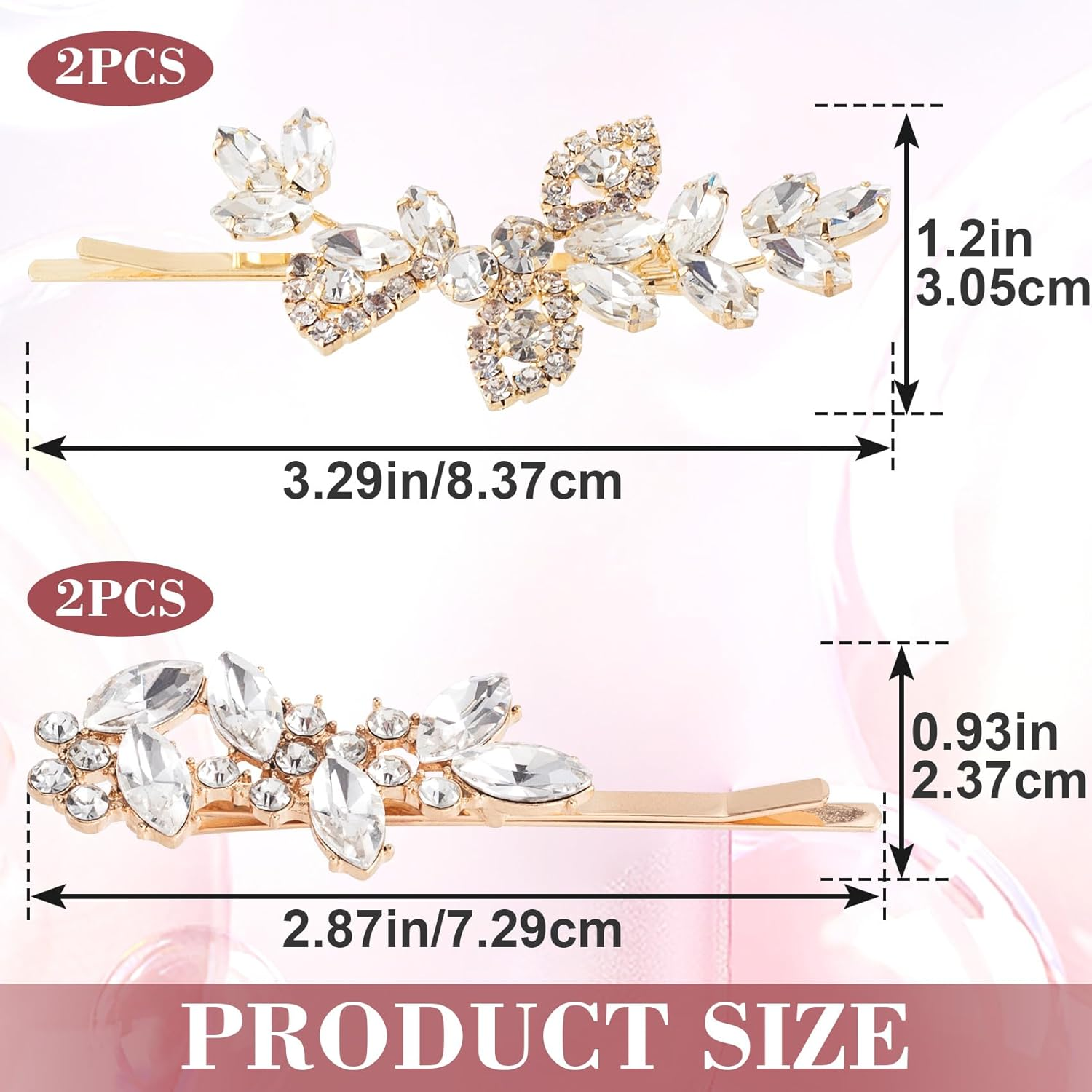 GlamourLeaf Rhinestone Hair Clips - Image 5
